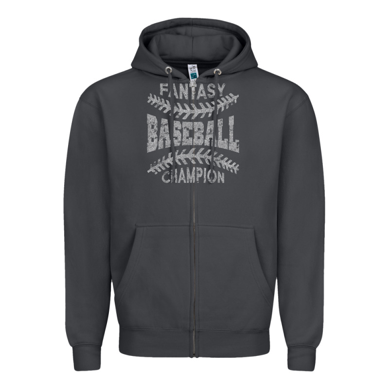 Fantasy Baseball Champion Distressed Zipper Hoodie by linhVisuals | Teevron