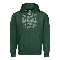 Sports Green fantasy baseball champion distressed Zipper Hoodie - linhVisuals