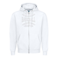 White fantasy baseball champion distressed Zipper Hoodie - linhVisuals