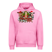 Fuchsia Pink Merry Christmas Y'all Heifers Urban Hoodie - RanaPortraitStore