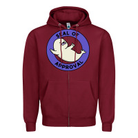 Burgundy seal of approval baby art Zipper Hoodie - linhVisuals