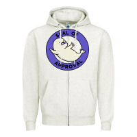 Oatmeal Heather seal of approval baby art Zipper Hoodie - linhVisuals