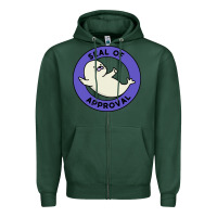Sports Green seal of approval baby art Zipper Hoodie - linhVisuals
