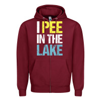 Burgundy i pee in the lake funny summer vacation t shirt Zipper Hoodie - linhVisuals