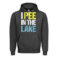 Charcoal Heather i pee in the lake funny summer vacation t shirt Zipper Hoodie - linhVisuals