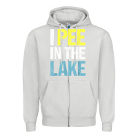 Dove Grey i pee in the lake funny summer vacation t shirt Zipper Hoodie - linhVisuals