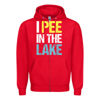 Red i pee in the lake funny summer vacation t shirt Zipper Hoodie - linhVisuals