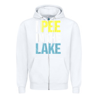White i pee in the lake funny summer vacation t shirt Zipper Hoodie - linhVisuals