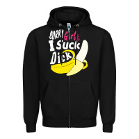 Black sorry girls i suck dick Banana Zipper Hoodie - linhVisuals