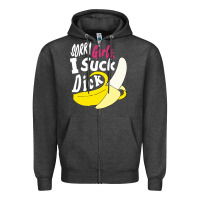 Charcoal Heather sorry girls i suck dick Banana Zipper Hoodie - linhVisuals