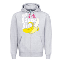 Heather Grey sorry girls i suck dick Banana Zipper Hoodie - linhVisuals