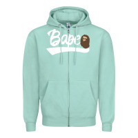 Seafoam bape text Zipper Hoodie - linhVisuals