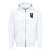 White bape text Zipper Hoodie - linhVisuals