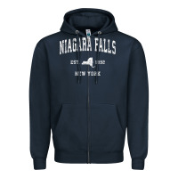 Navy niagara falls new york ny vintage athletic sports design t shirt Zipper Hoodie - linhVisuals