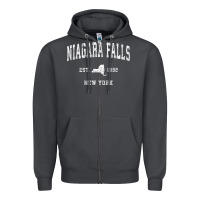 Niagara Falls New York Ny Vintage Athletic Sports Design T Shirt Zipper Hoodie | Teevron