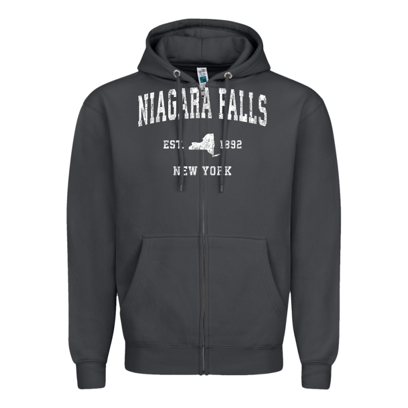 Niagara Falls New York Ny Vintage Athletic Sports Design T Shirt Zipper Hoodie by linhVisuals | Teevron