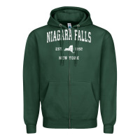 Sports Green niagara falls new york ny vintage athletic sports design t shirt Zipper Hoodie - linhVisuals