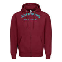 Burgundy north carolina outer banks obx nc beach gift long sleeve t shirt Zipper Hoodie - linhVisuals