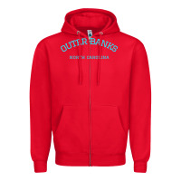 Red north carolina outer banks obx nc beach gift long sleeve t shirt Zipper Hoodie - linhVisuals