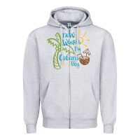 Heather Grey now where's my cabana boy, beach palm tree coconut t shirt Zipper Hoodie - linhVisuals