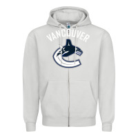 Dove Grey canucks white Zipper Hoodie - linhVisuals