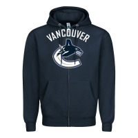Navy canucks white Zipper Hoodie - linhVisuals
