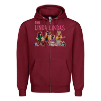 Burgundy growing up   the linda lindas Zipper Hoodie - linhVisuals