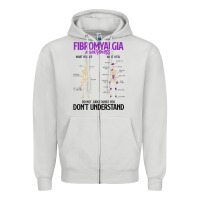 Dove Grey fibromyalgia awareness do not judge what you dont understand Zipper Hoodie - linhVisuals