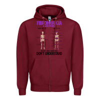 Burgundy fibromyalgia awareness do not judge what you dont understand Zipper Hoodie - linhVisuals