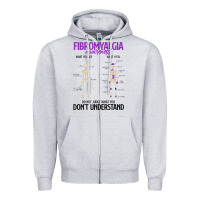 Heather Grey fibromyalgia awareness do not judge what you dont understand Zipper Hoodie - linhVisuals