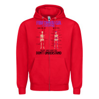 Red fibromyalgia awareness do not judge what you dont understand Zipper Hoodie - linhVisuals