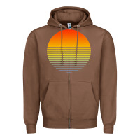 Chestnut retro sunset Zipper Hoodie - linhVisuals
