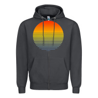 Smoke retro sunset Zipper Hoodie - linhVisuals