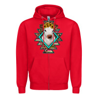 Red heifer cowhide aztec Zipper Hoodie - JahusDesignShop