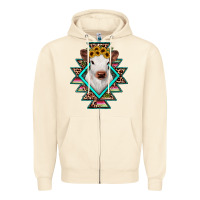 Sandshell heifer cowhide aztec Zipper Hoodie - JahusDesignShop