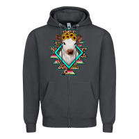 Smoke heifer cowhide aztec Zipper Hoodie - JahusDesignShop