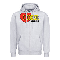 Heather Grey hooker headers Zipper Hoodie - linhVisuals