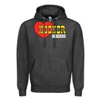 Charcoal Heather hooker headers Zipper Hoodie - linhVisuals
