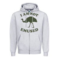 Heather Grey funny not emu sed emu   not amused ostrich bird Zipper Hoodie - linhVisuals