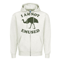 Oatmeal Heather funny not emu sed emu   not amused ostrich bird Zipper Hoodie - linhVisuals