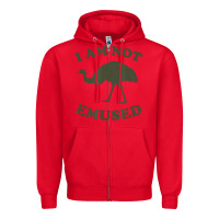 Red funny not emu sed emu   not amused ostrich bird Zipper Hoodie - linhVisuals