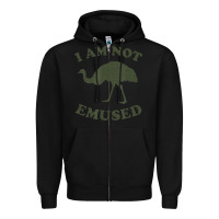 Black funny not emu sed emu   not amused ostrich bird Zipper Hoodie - linhVisuals