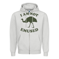 Dove Grey funny not emu sed emu   not amused ostrich bird Zipper Hoodie - linhVisuals