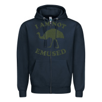 Navy funny not emu sed emu   not amused ostrich bird Zipper Hoodie - linhVisuals