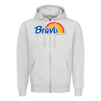 Dove Grey bravo supermarket Zipper Hoodie - linhVisuals