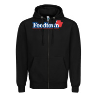 Black foodtown Zipper Hoodie - linhVisuals