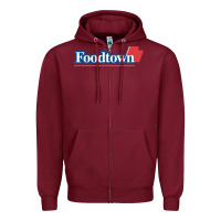 Burgundy foodtown Zipper Hoodie - linhVisuals