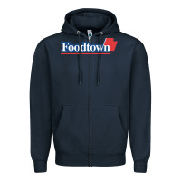 Navy foodtown Zipper Hoodie - linhVisuals