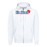 White foodtown Zipper Hoodie - linhVisuals