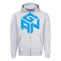 Heather Grey gancube Zipper Hoodie - linhVisuals